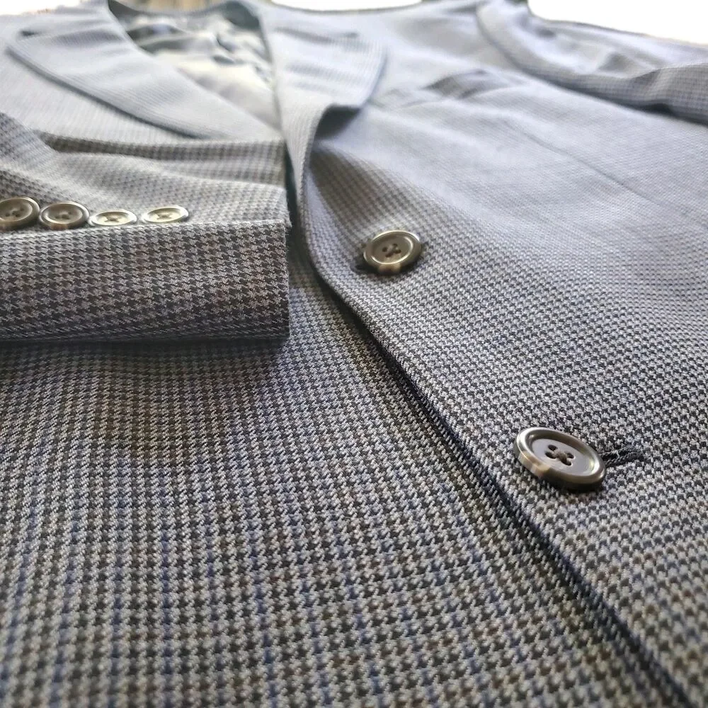 Lauren Ralph Lauren 100% Wool Blazer Men's 48L Blue Grey Sportcoat Jacket VNT